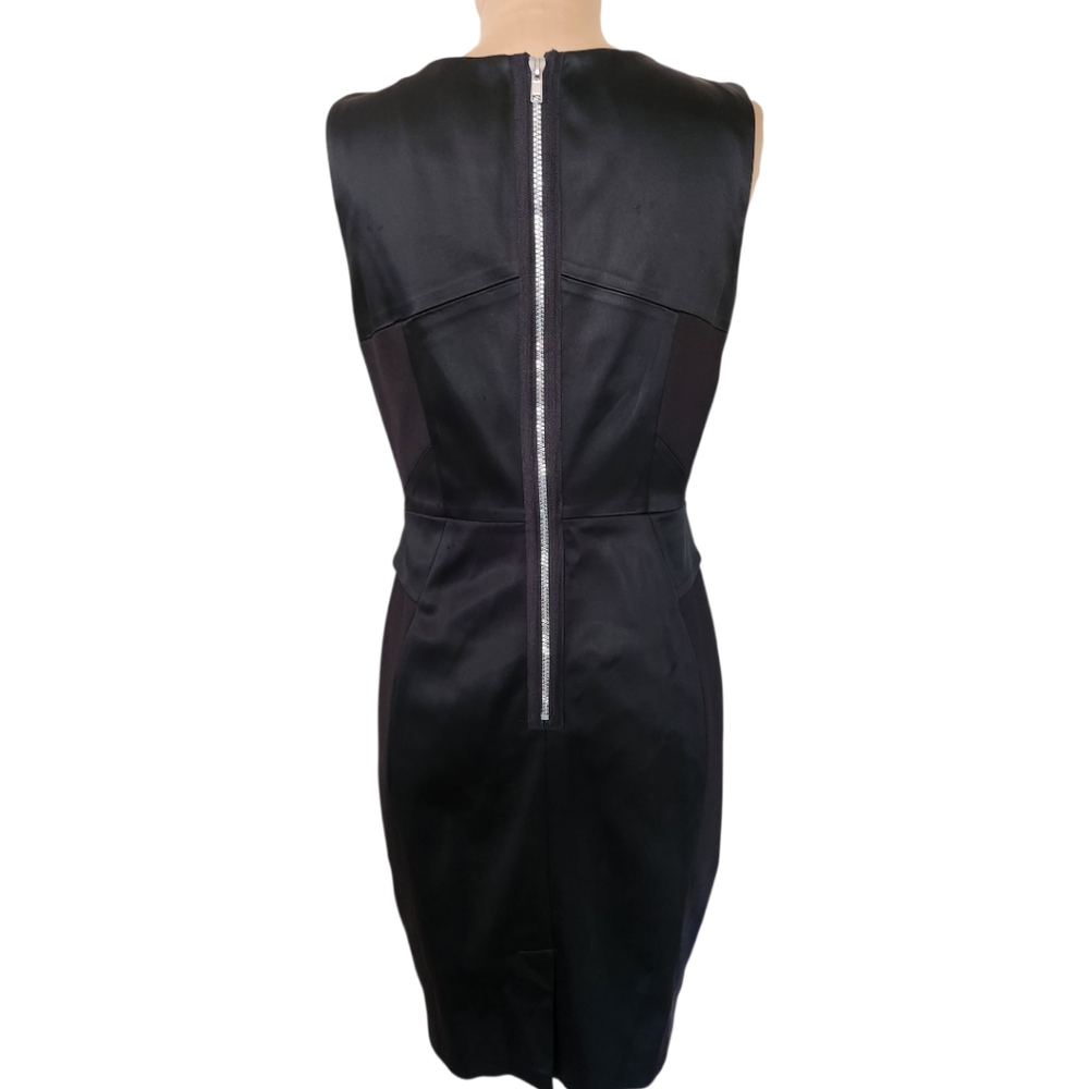 JAX Black Satin Cut-Out Peplum Cocktail Dress - Size 10 - Picture 8 of 13